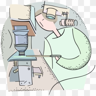 Vector Illustration Of Electronic Microscope Uses Beam - Cartoon Clipart