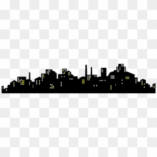 City City At Night Night In The Evening Cityscape - Silhueta Cidade A Noite Png Clipart