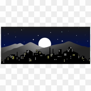 City City At Night Night In The Evening Cityscape - Illustration Clipart