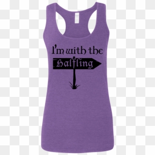 Im With The Halfling Black Print Ladies' Softstyle - Active Tank Clipart