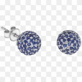 12 Blue Sapphire & 18ct White Gold Stud Earrings - Earrings Clipart