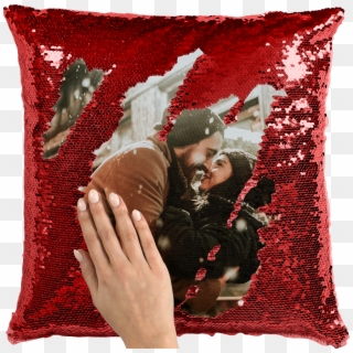 Red Sequin Personalised Cushion - Nicholas Cage Sequin Pillow Clipart