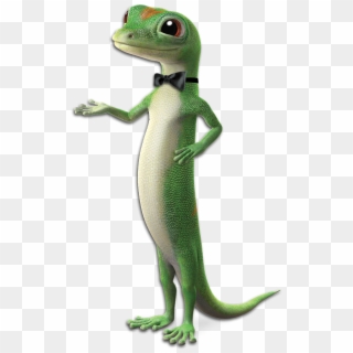 Geico Gecko Mascot Wearing A Black Bow Tie - Carolina Anole Clipart