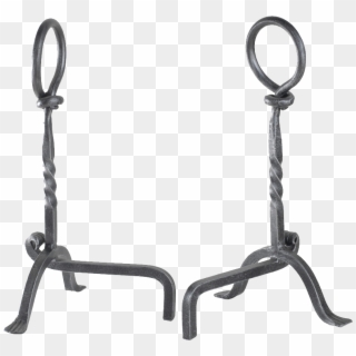Ring Top Wrought Iron Fire Dog - Tongs Clipart