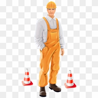 Road Worker Or Construction Worker - Vector Clipart