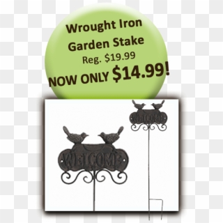 Wrought Iron Garden Welcome Stake - Star Team Clipart