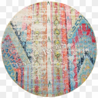 Kaleidoscope Distressed Round Rug E228b Multi Color - Circle Clipart