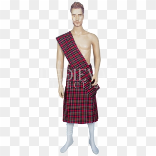 Men's Scottish Kilt With Scarf - Plaid Clipart