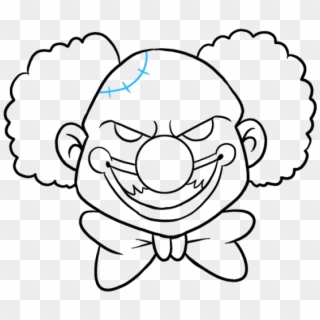 Vector Zombie Clown Face - Easy Scary Clown Drawing Clipart