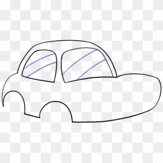 How To Draw A Cartoon Car Easy - Line Art Clipart
