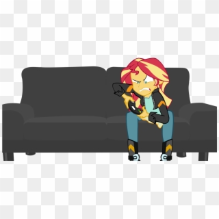 Couch Clipart Simple Cartoon - Sunset Shimmer Game Stream - Png Download