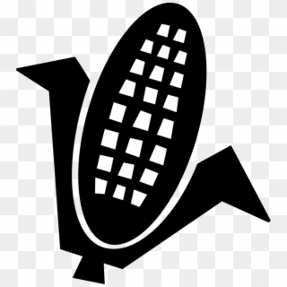 Vector Illustration Of Corn Husk Cob Of Corn - Emblem Clipart