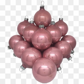 Vintage Metallic Blush Pink Glass Tree Ornaments- Set - Balloon Clipart