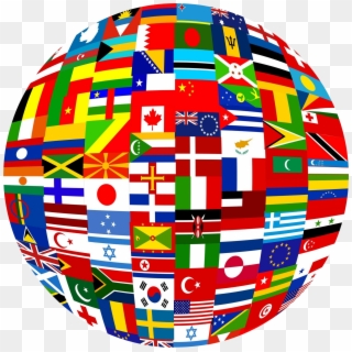 Flags Of The World National United States - Flags On A Globe Clipart