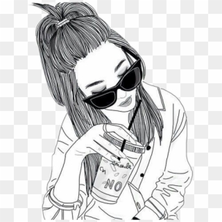 #outline #tumblr #art #people #freetoedit - Cool Girl Drawings Clipart