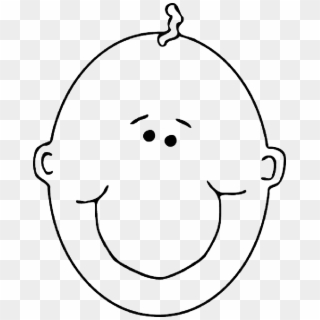 Baby, Head, Outline, People, Boy, Happy, Face, Human - Baby Head Clipart Black And White - Png Download