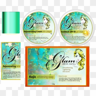 Glam Skin Care Rejuvenating Set With Collagen Helps - Brochure Clipart