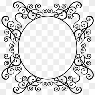 Henna Floral Round Designs Photo - Oval Flourish Frame Png Clipart