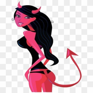 Satan Drawing Woman - Satan Femme Clipart