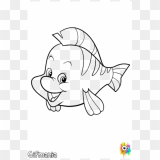 Flounder Thelittlemermaid Disney Rock - Draw Flounder From The Little Clipart
