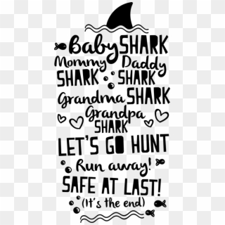 Baby Shark Lyrics Song Sticker - Poster Clipart