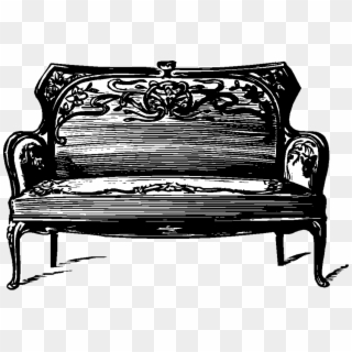 Couch Sofa Vintage Furniture Png Image - Bench Clipart