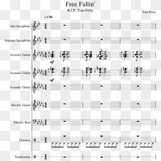 Free Fallin' Sheet Music For Alto Saxophone, Soprano - Lyrics Santa Clara Chords Clipart