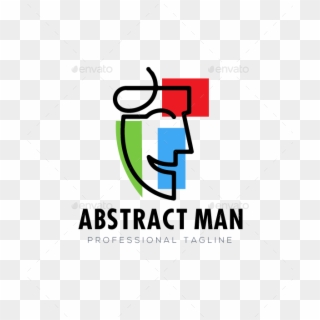 Abstract Man Face Logo - Graphic Design Clipart