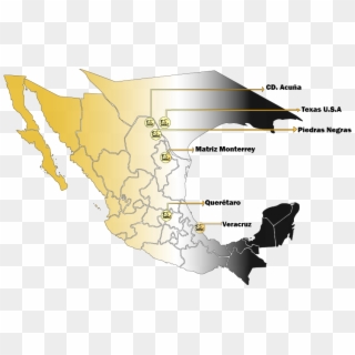 Mapa De Sucursal Siepsa - Mexico Flag And Country Clipart