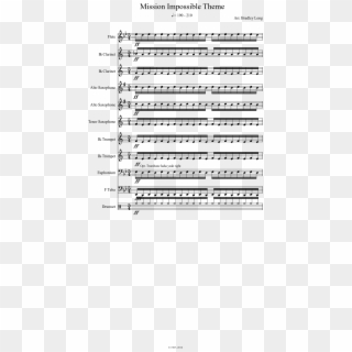 Mission Impossible Theme Pep Band - Guild Wars 2 Violin Sheet Music Clipart