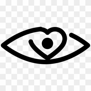 Eye Outline Variant With Heart Shaped Center Comments - Emblem Clipart