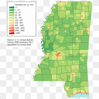 Map 2 - Mississippi Population Map Clipart