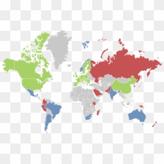 National - Red Color World Map Clipart