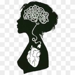 Brain Heart Stencil Clipart