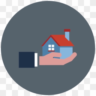 Icon Of A Home In The Palm Of A Hand - House Clipart