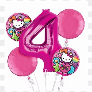 Balloon, Birthday, Party, Pink Png Image With Transparent - Hello Kitty 4th Png Clipart