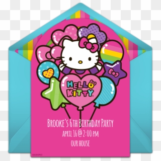Hello Kitty Balloons Online Invitation - Hello Kitty Invitation Free Clipart