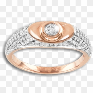 Lady´s Ring In Red Gold Of 585 Assay Value With Diamonds - Engagement Ring Clipart