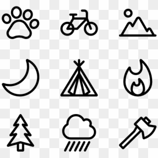 Camping Supplies Clipart Black And White - Png Download