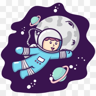 Moon - Astronauta Cute Clipart