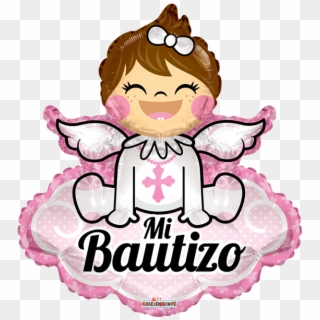Globo Shape Metalico Mi Bautizo Angelito Con Nube Rosa - Baby Brands Gift Club Clipart