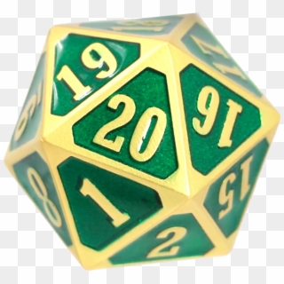 Die Hard Dice D20 Roll Down Brilliant Gold Emerald - Dice Clipart