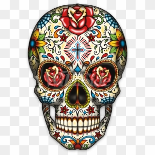 Day Of The Dead Skull Toddler - Sugar Skull With Roses Clipart