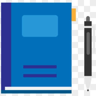 Notebook And Pen Flat Icon Vector - Icon Notebook And Pen Png Clipart