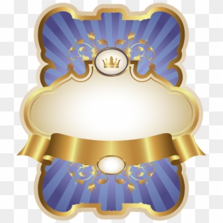 Gold And Blue Luxury Label Png Image Ⓒ - Gold And Blue Crown Png Clipart