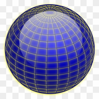 Globe 3d Computer Graphics Wire Frame Model Three Dimensional - Blue Shiny Globe Png Clipart