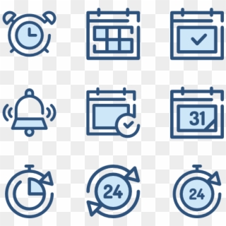 Time And Date - Date Time Place Icons Clipart