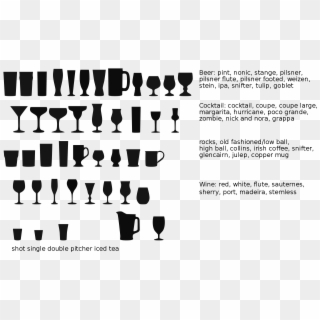 Alcohol Glass Collection Icons - Monochrome Clipart