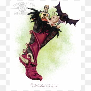 The Wicked Witch Stocking - Christmas Stockings Fantasy Art Clipart