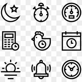 Time - Hand Drawn Icons Png Clipart